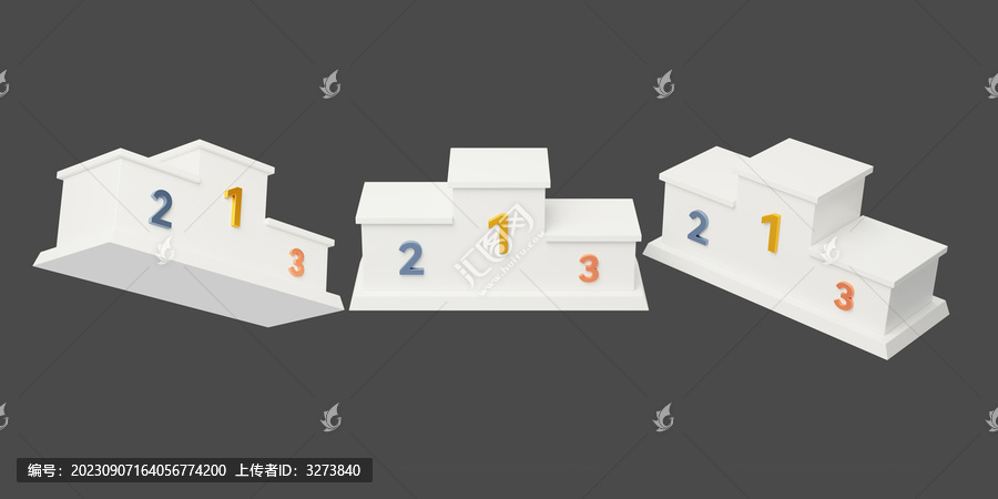 榮譽(yù)領(lǐng)獎臺冠亞季軍頒獎3D