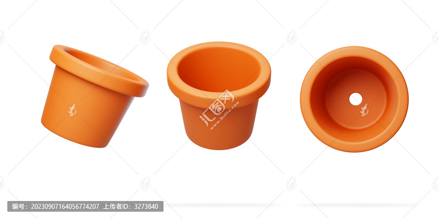 園藝花盆多肉盆子種花種植3D