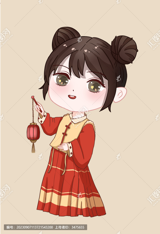 Q版古風漢服少女女孩