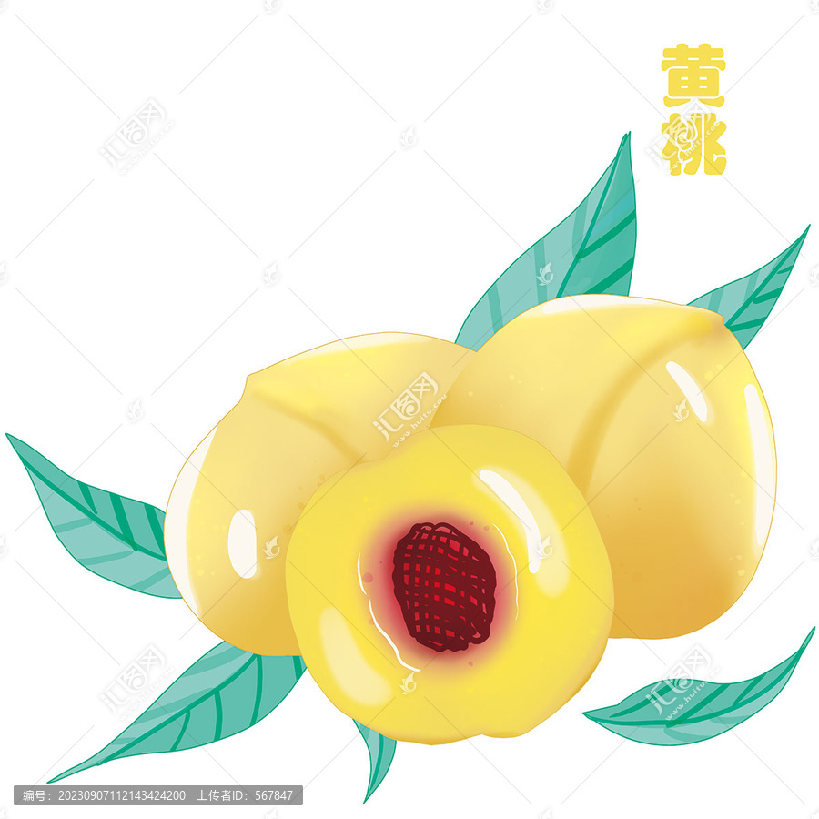 黃桃插畫