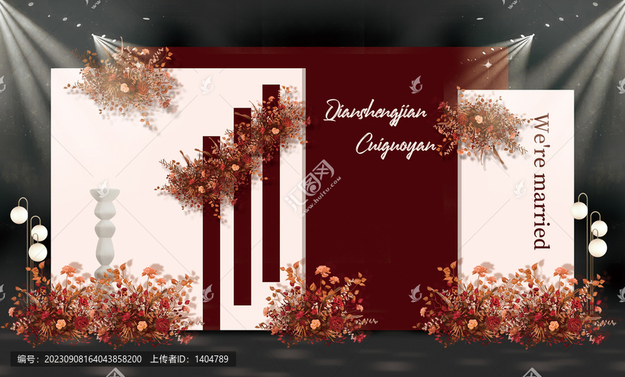 紅白色系迎賓區(qū)效果圖
