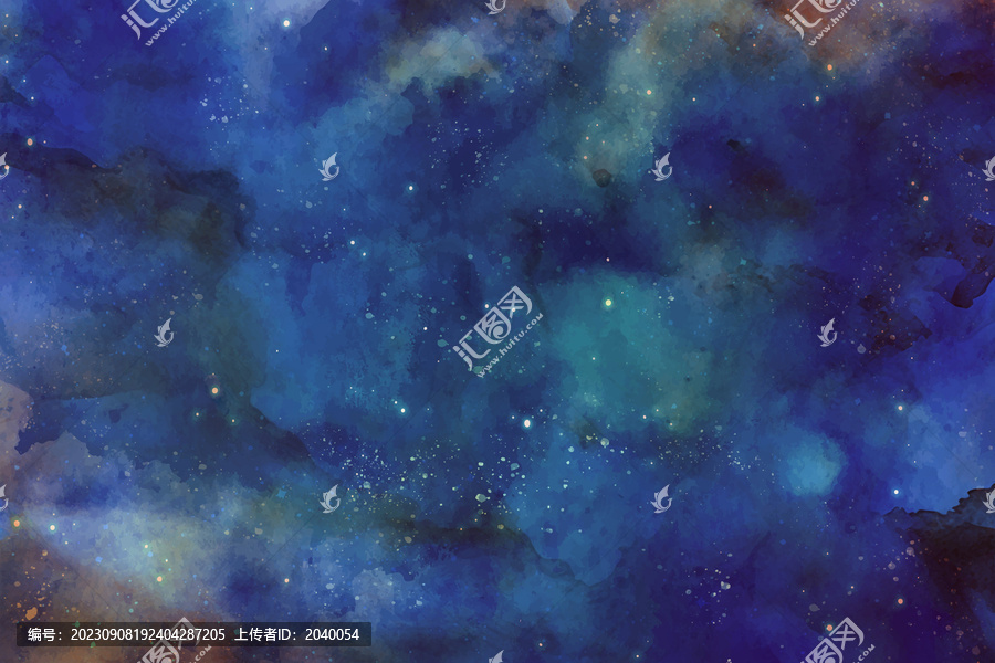 水彩暈染星辰星空