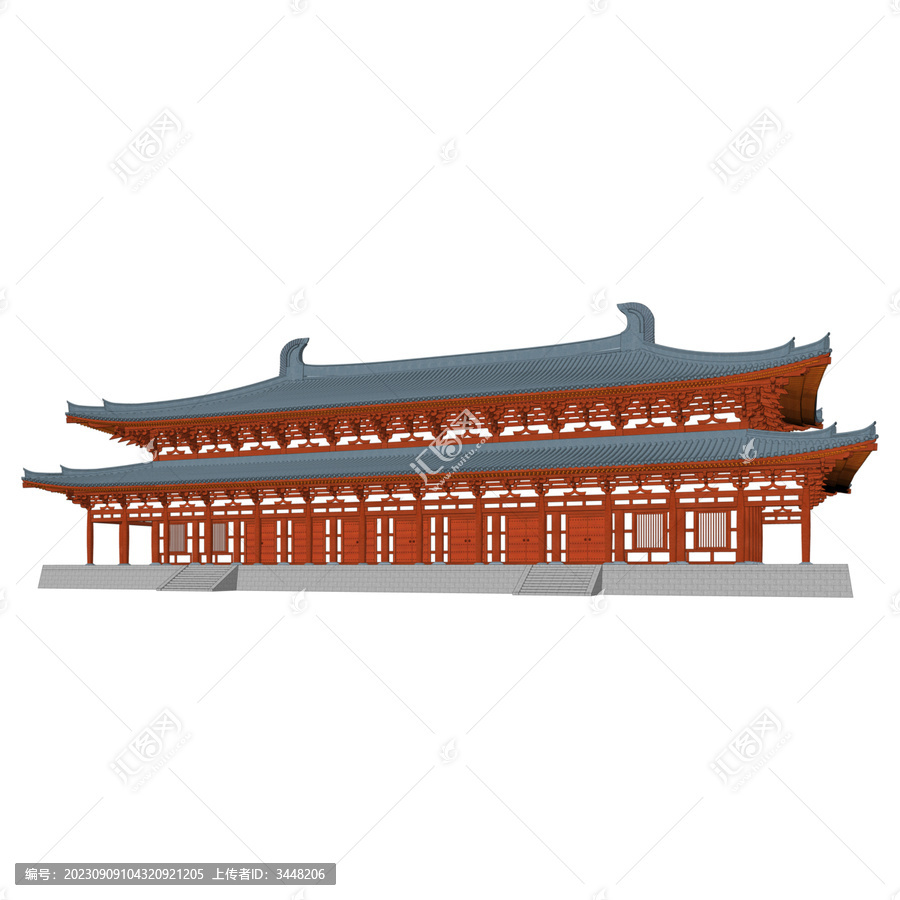含元殿軸測效果圖