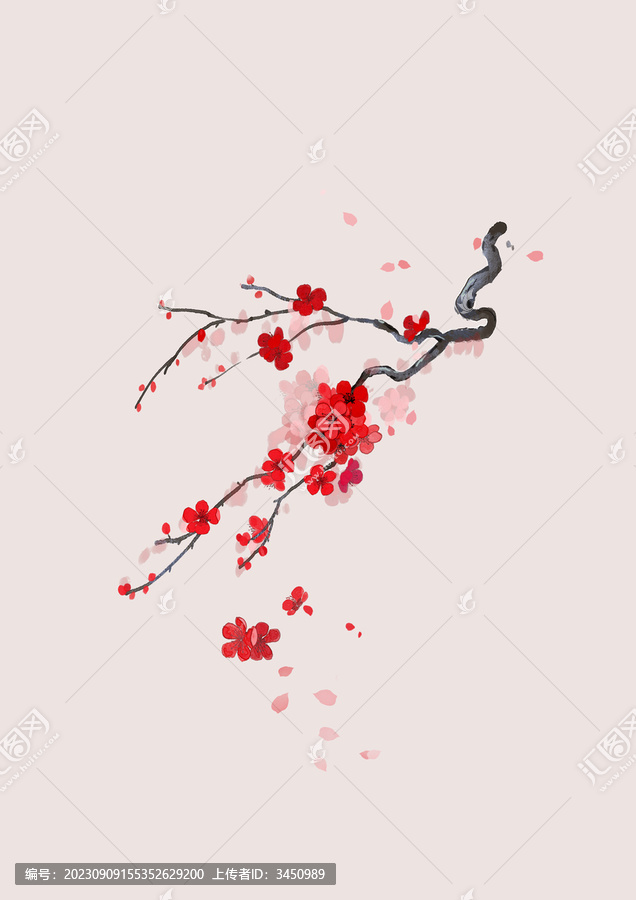 中國風梅花插畫