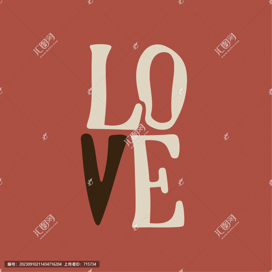 英文單詞LOVE字體設計