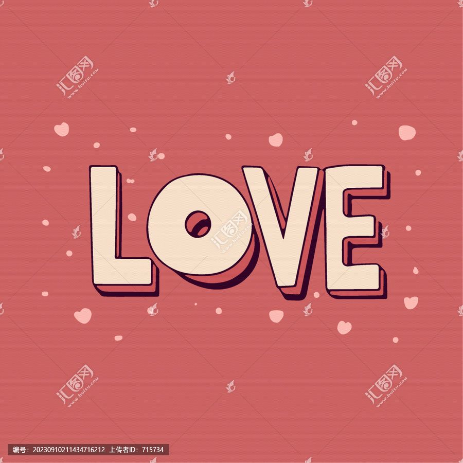 英文單詞LOVE字體設(shè)計(jì)
