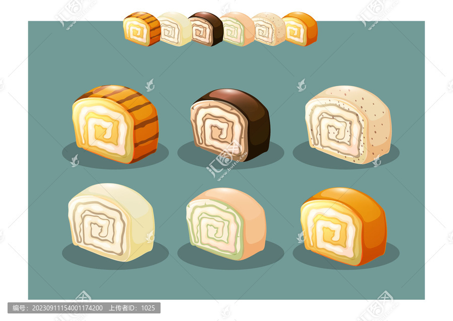 方型卡通瑞士卷