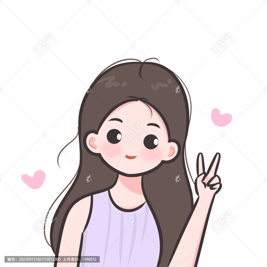 手繪Q版可愛溫柔女生頭像