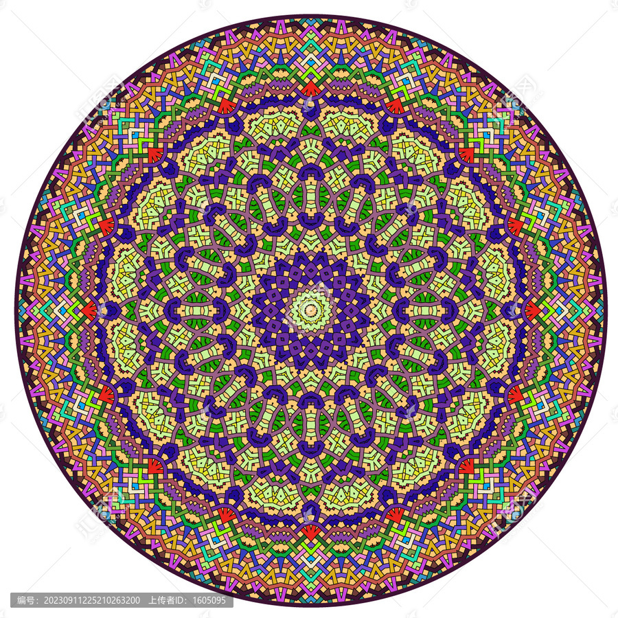 编织地毯地垫圆形图案设计