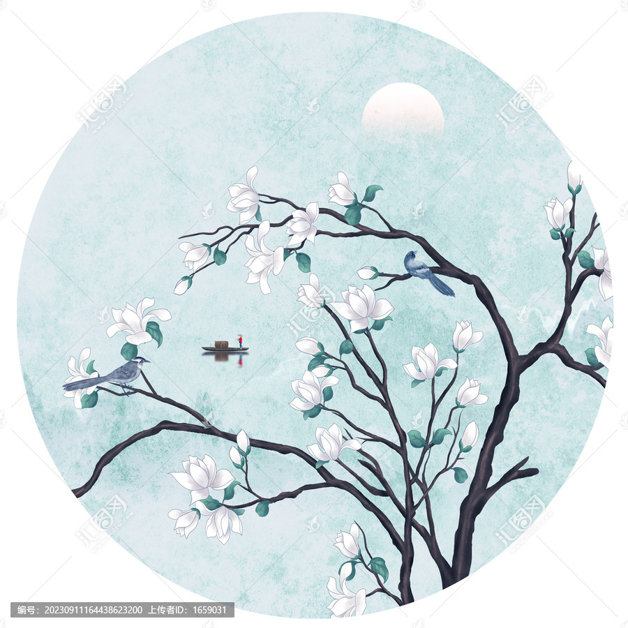 玉蘭花圓形