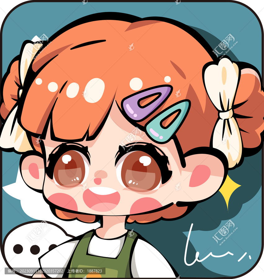 可愛女孩卡通貼圖創(chuàng)意設(shè)計(jì)
