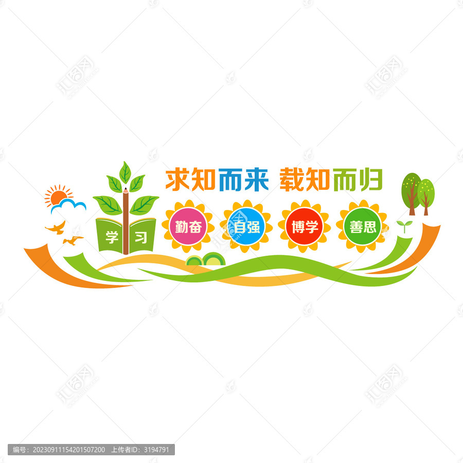學(xué)習(xí)求知文化墻