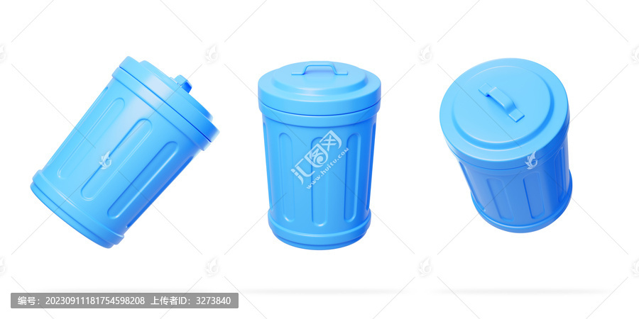环保桶循环卫生垃圾分类3D
