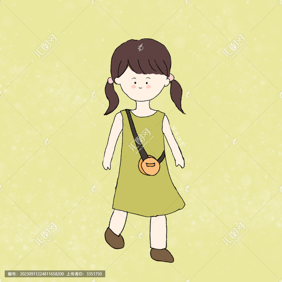 可愛簡(jiǎn)筆畫卡通女孩
