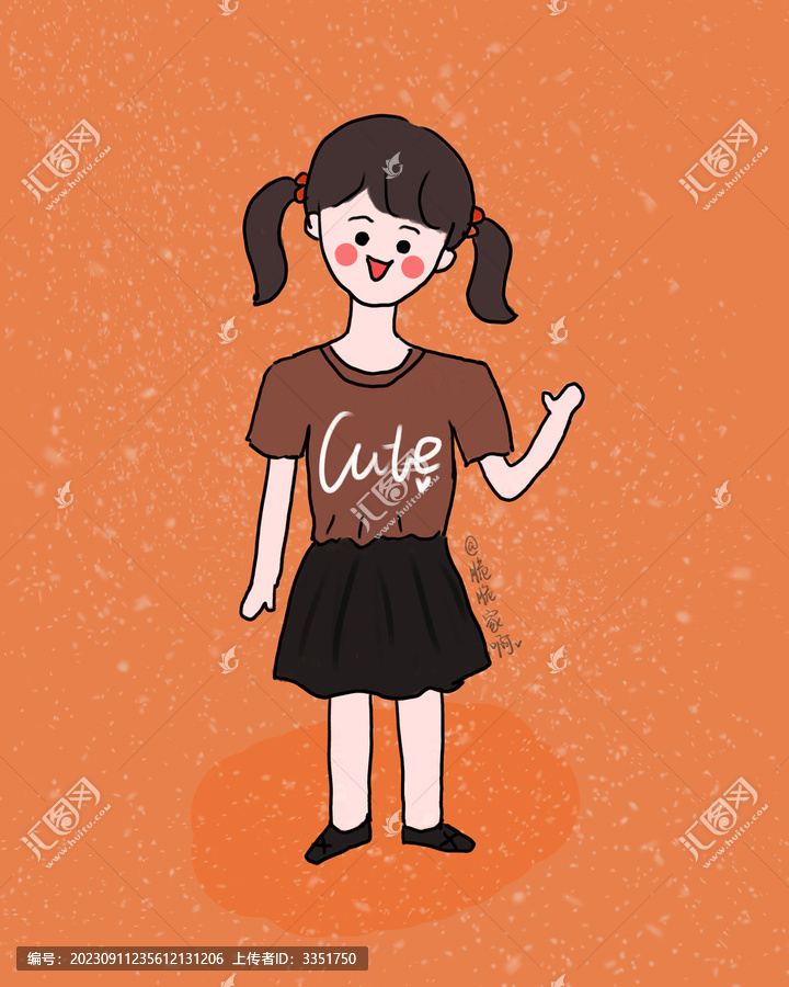 可愛卡通小女孩