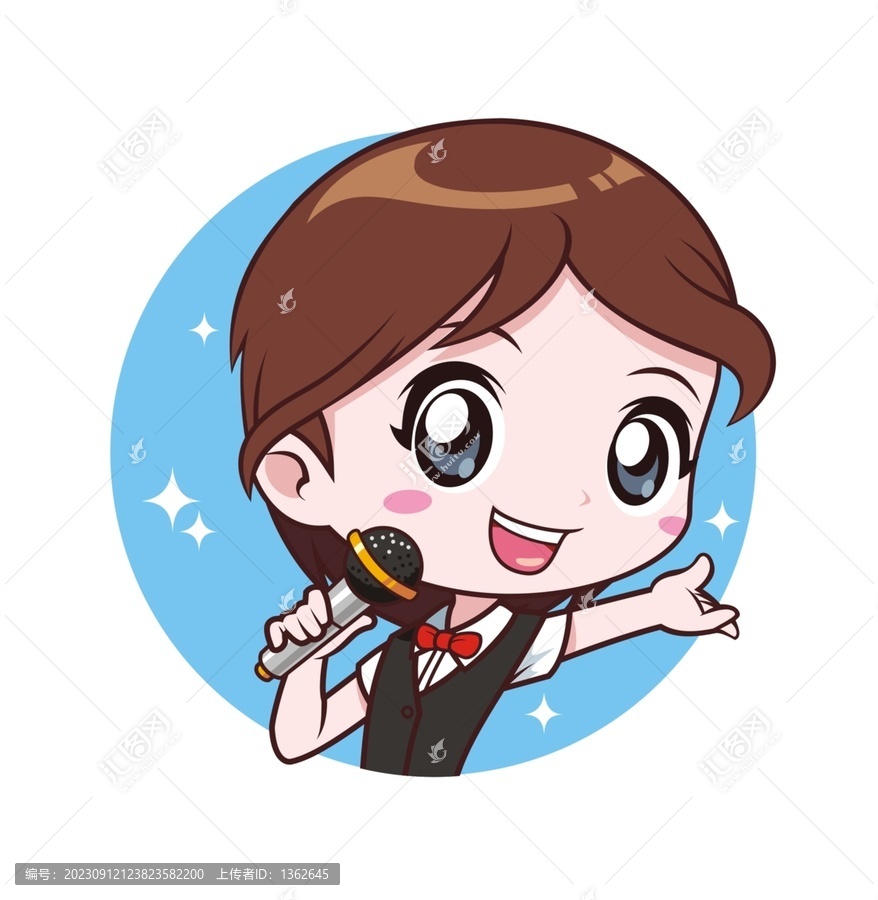 卡通可愛女孩演講半身