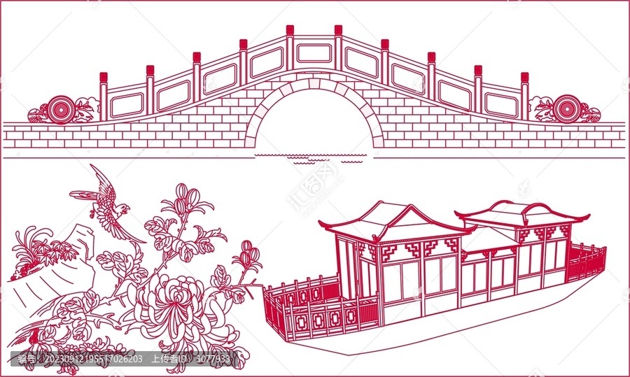 西湖畫舫游船圖