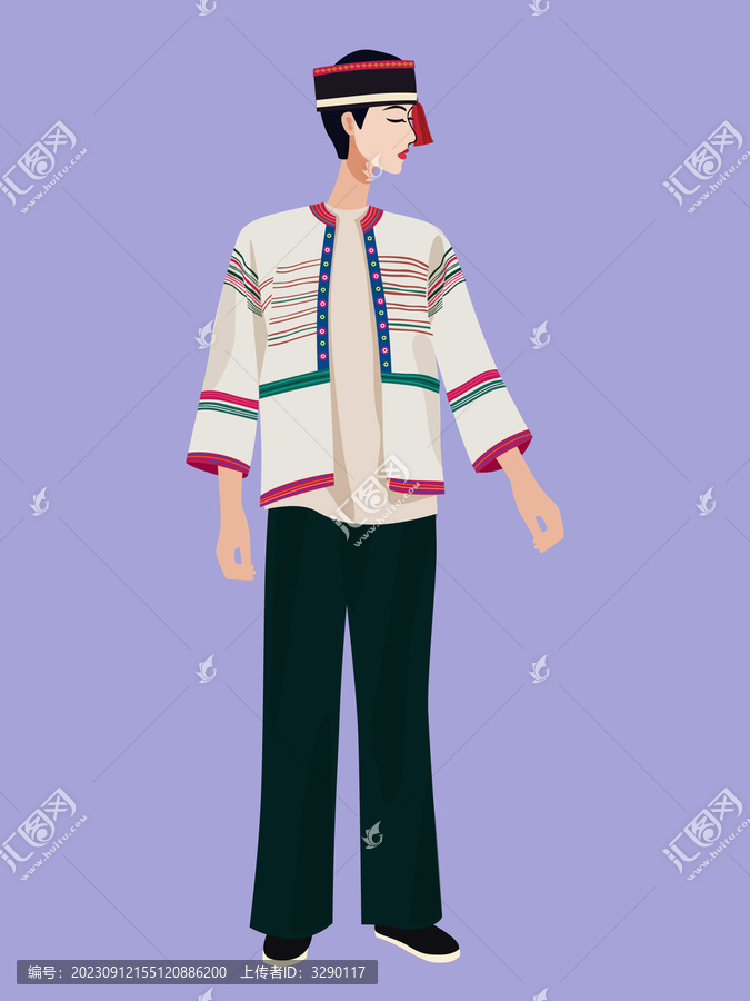 基諾族男孩矢量人物插畫