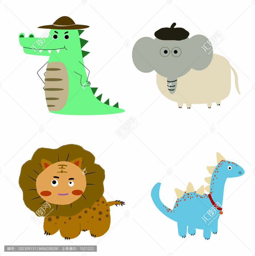 動物扁平插畫