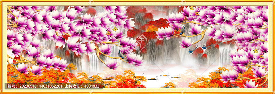 玉蘭花裝飾畫(huà)