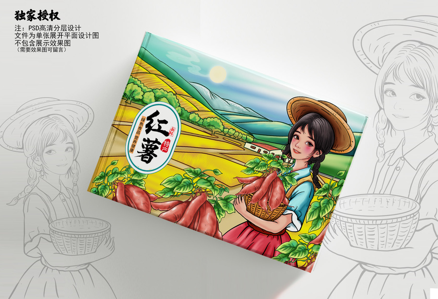 紅薯包裝插畫