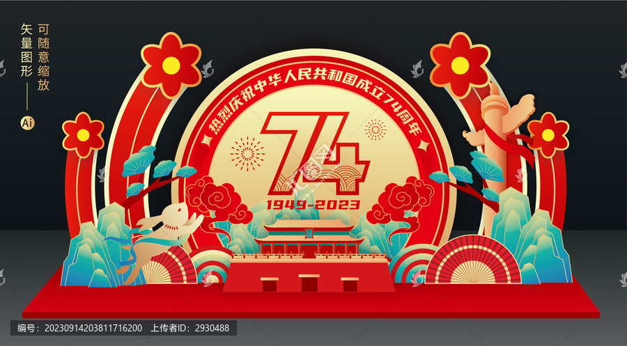國慶74周年美陳