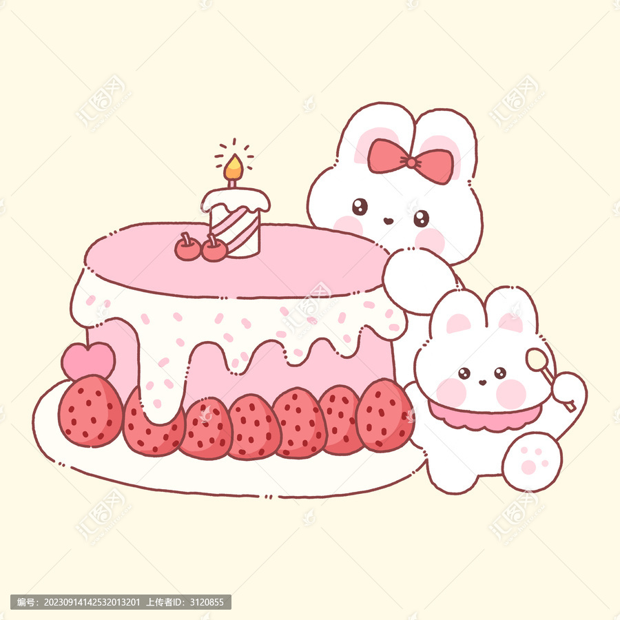 可愛兔子蛋糕生日會(huì)