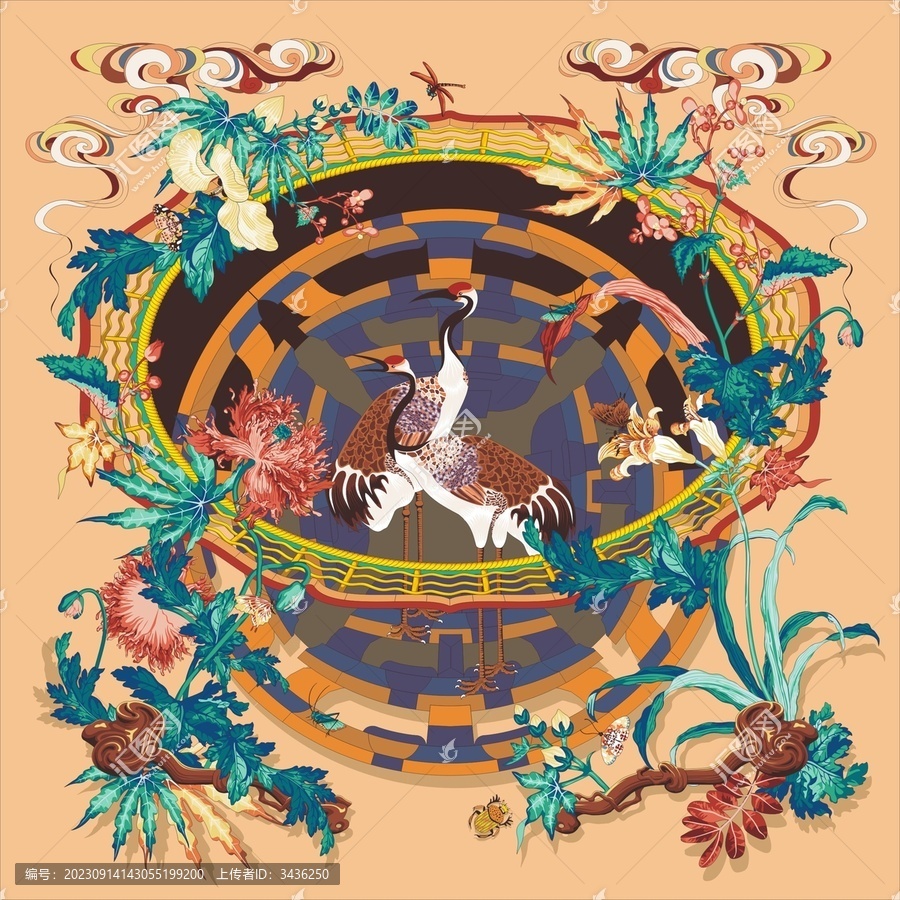 藻井花卉