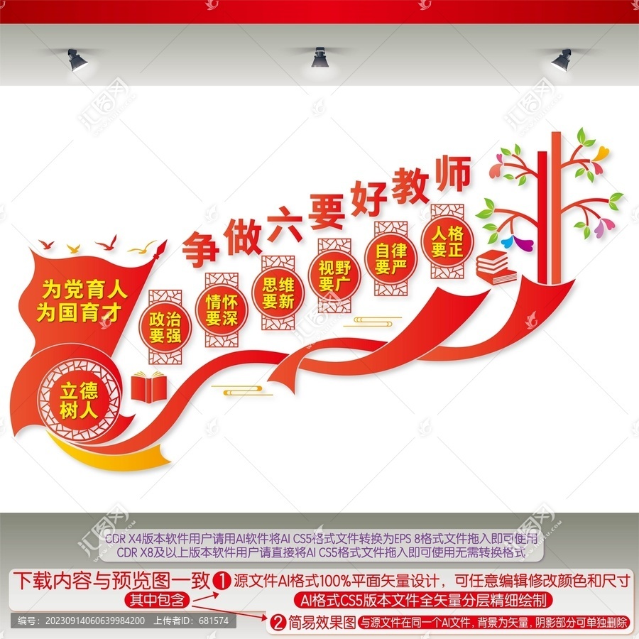 爭做六要好教師樓梯文化墻