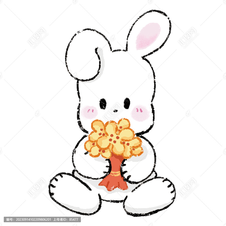 小兔子卡通中秋节特定