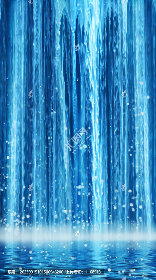 發(fā)財(cái)流水瀑布裝飾畫