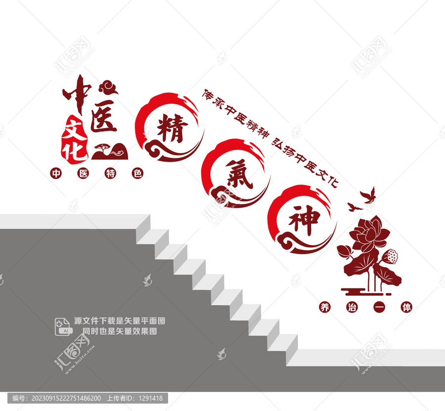 中醫(yī)精氣神樓道墻
