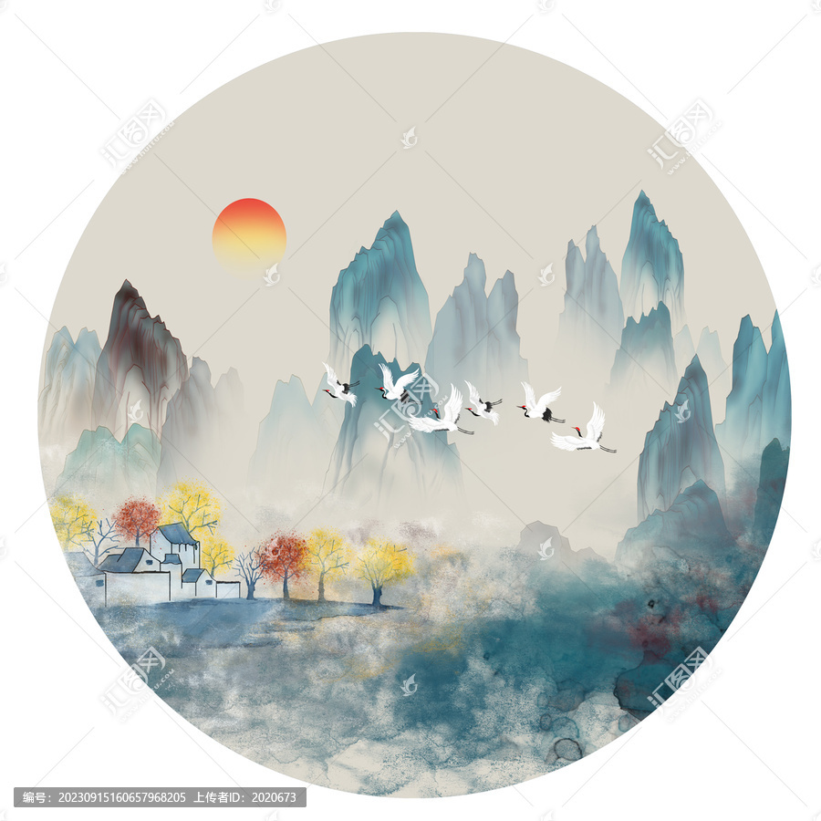 中式古風山水