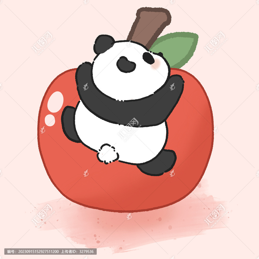 卡通熊貓?zhí)O果封面圖案