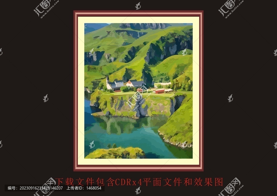 風(fēng)景裝飾畫森林植物山水畫