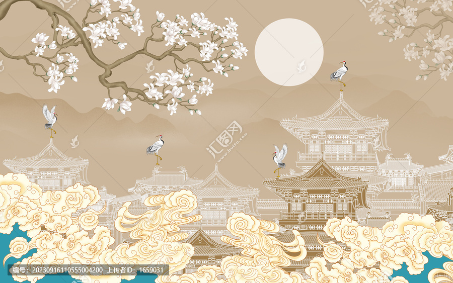花鳥(niǎo)閣樓祥云