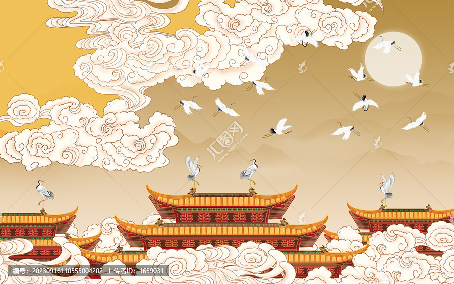 祥云瑞鶴圖