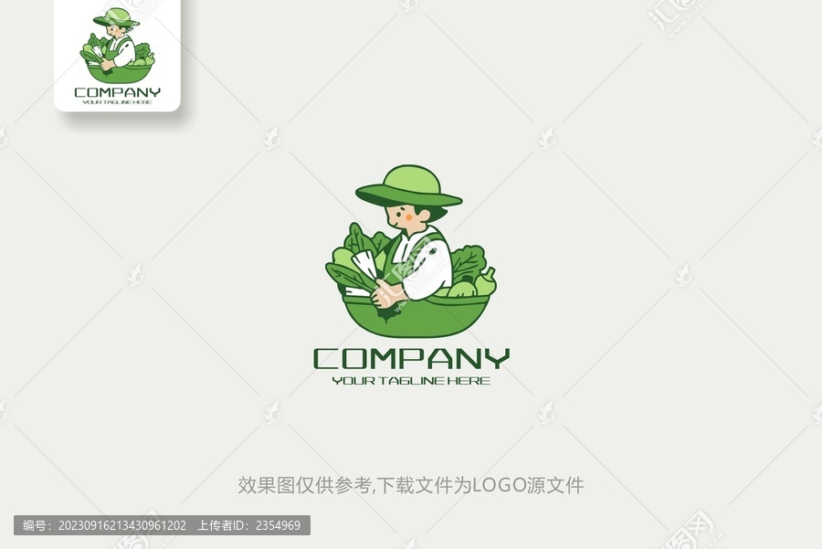 卡通農(nóng)民蔬菜logo