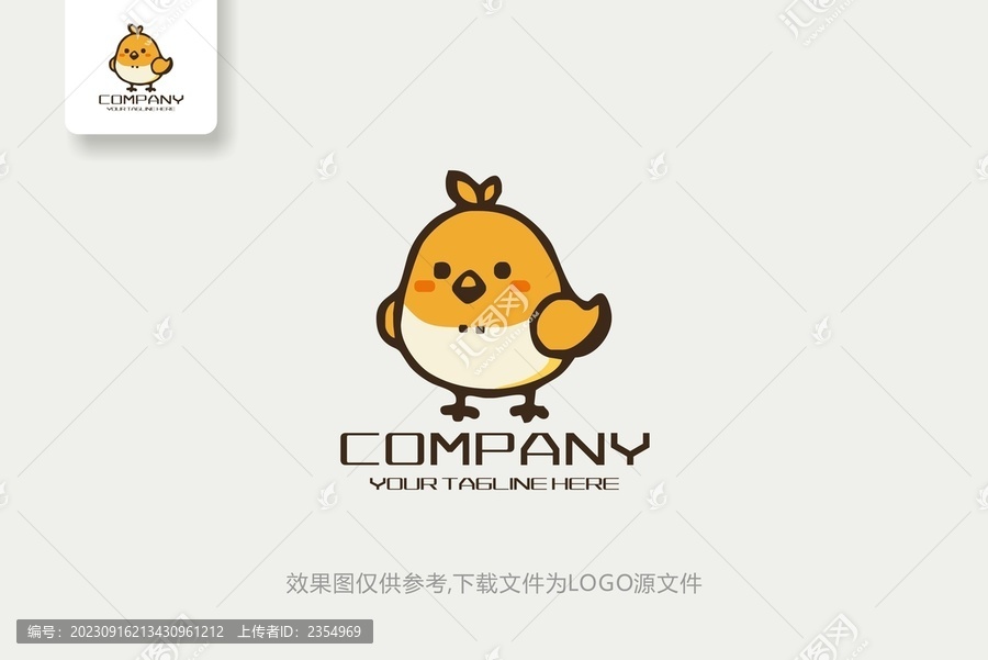 卡通小雞頭像logo