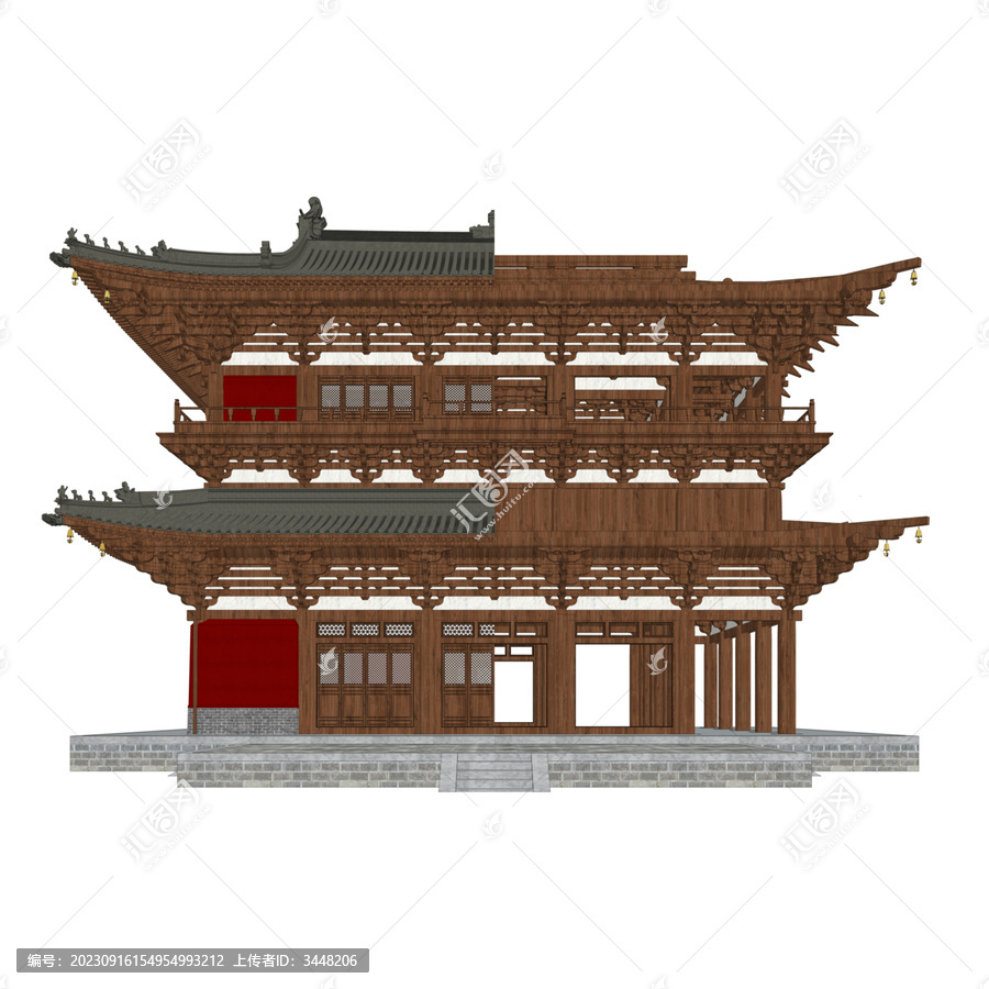 觀音閣立面梁架對(duì)比效果圖