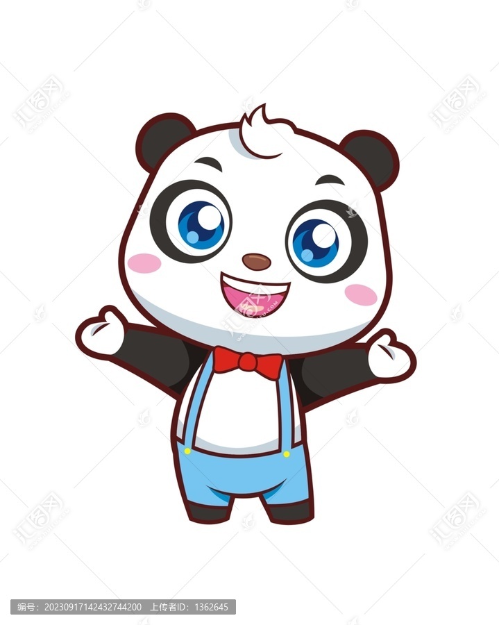 卡通可愛熊貓做歡迎動(dòng)作