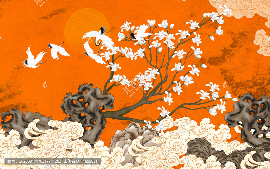新中式古典花鸟壁纸