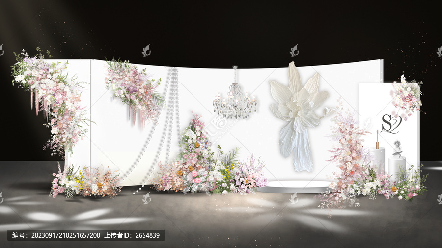 白粉色婚禮迎賓區(qū)
