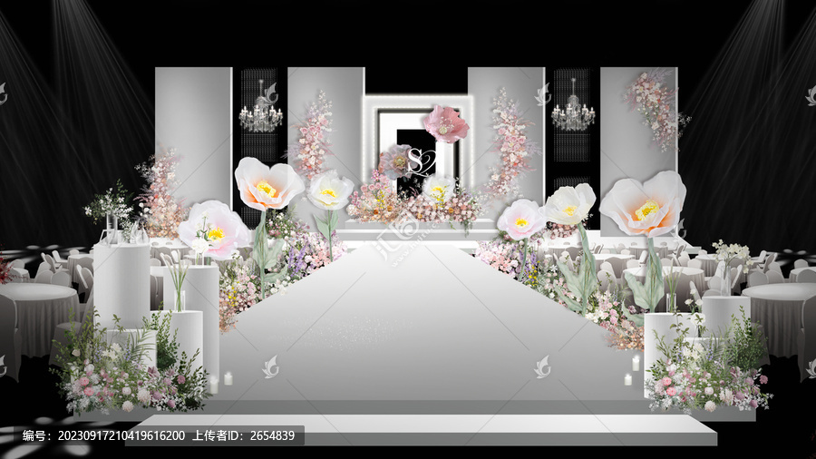 白粉色婚禮儀式區(qū)