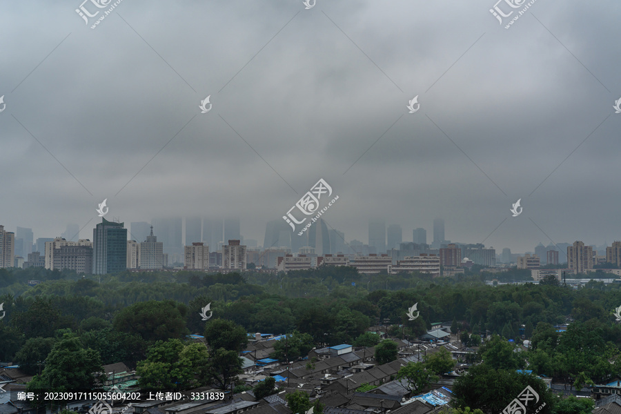 北京国贸cbd地标建筑云雾