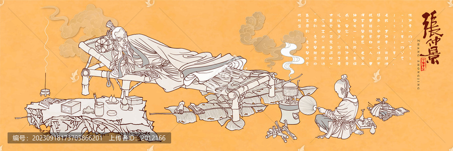 張仲景線稿