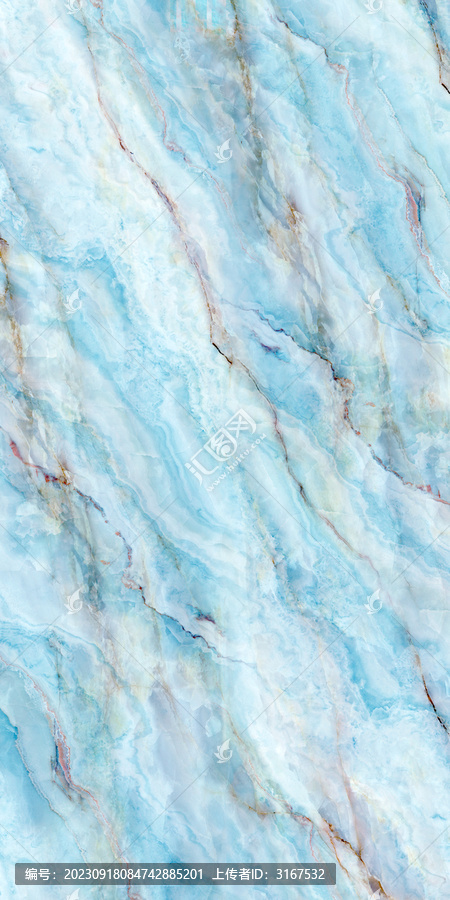 藍色流水透光玉石紋理