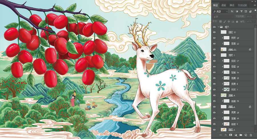紅棗包裝插畫