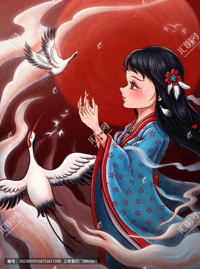 國潮古風(fēng)天鶴