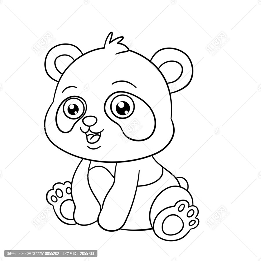 熊貓線稿